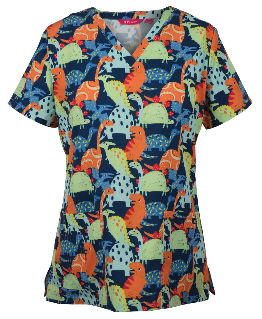 JB'S LADIES SCRUB TOP PRINTED - 4STP1