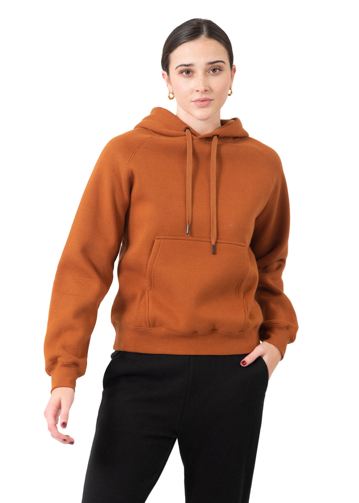 Womens/Junior Cotton Care Kangaroo Pocket Hoodie - F369UN