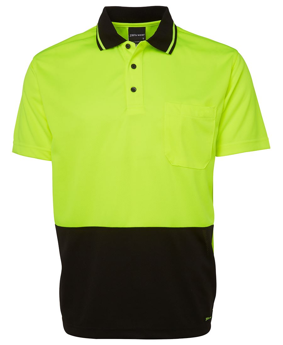 Hi Vis Non Cuff Traditional Polo - Lime Range - 6hvnc