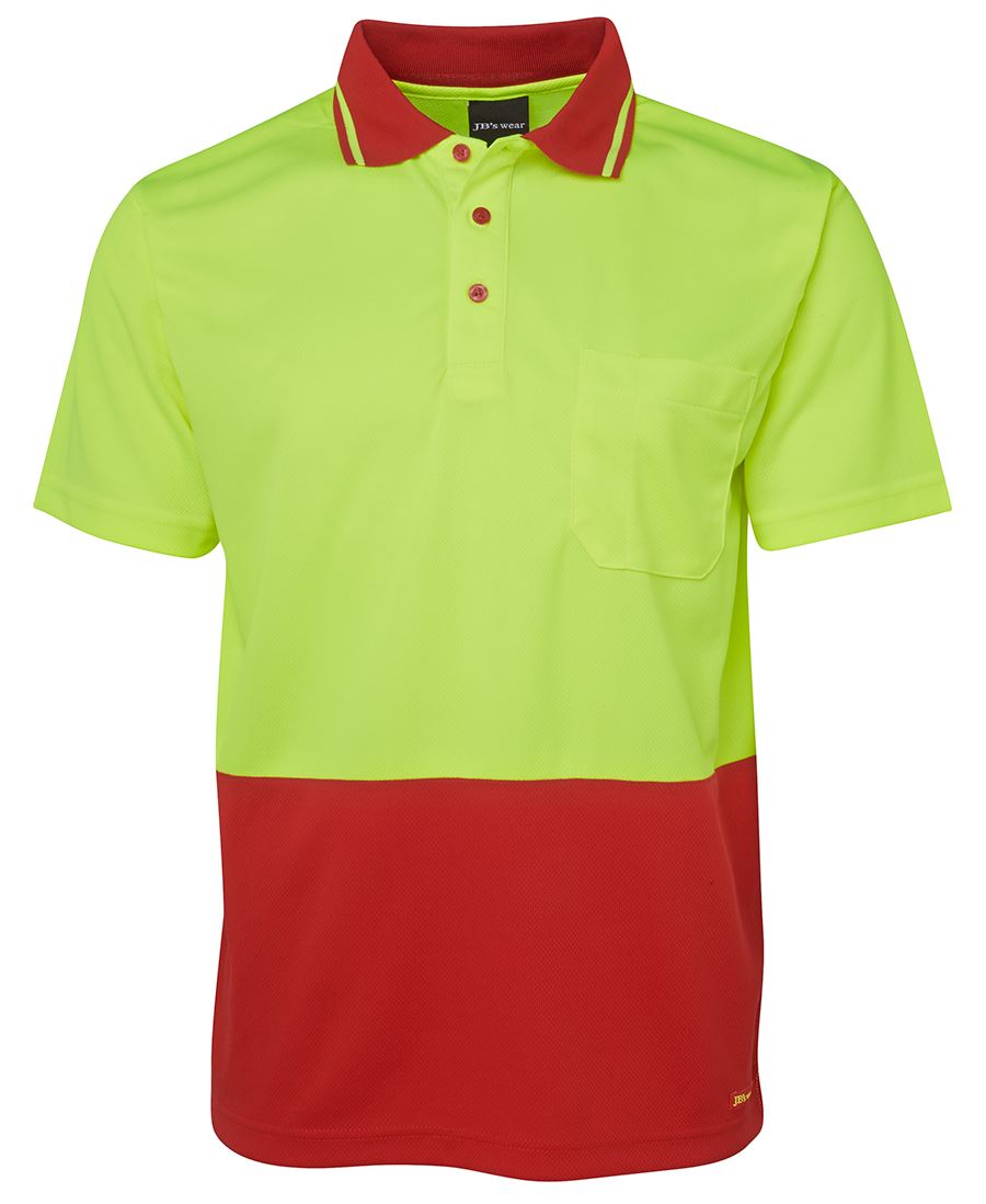 Hi Vis Non Cuff Traditional Polo - Lime Range - 6hvnc