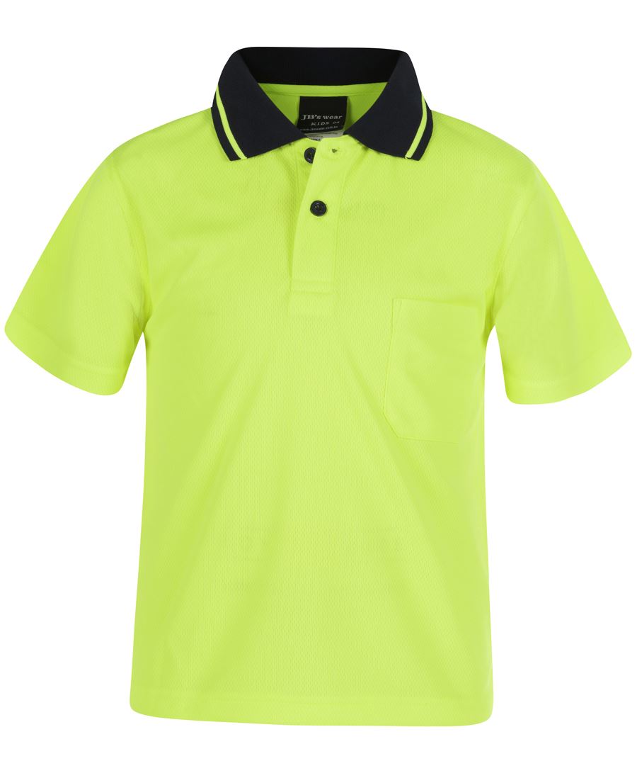 Hi Vis Non Cuff Traditional Polo - Lime Range - 6hvnc