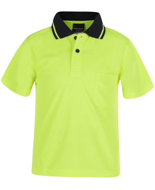 Infants Hi Vis Non Cuff Traditional Polo - Lime Range - 6hvnc