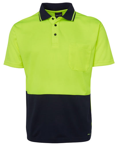 Hi Vis Non Cuff Traditional Polo - Lime Range - 6hvnc