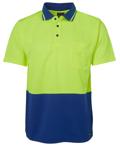 Hi Vis Non Cuff Traditional Polo - Lime Range - 6hvnc