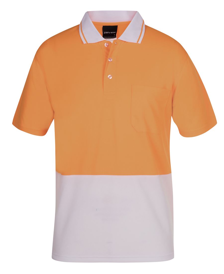 Hi Vis Non Cuff Traditional Polo - Orange Range